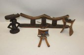 FOUR AFRICAN TRIBAL WOOD HEADR