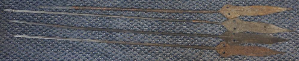 FOUR AFRICAN WROUGHT IRON AND