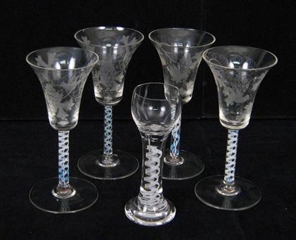 Four air twist wine glasses    With