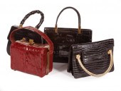 FOUR ALLIGATOR SKIN HANDBAGSFo