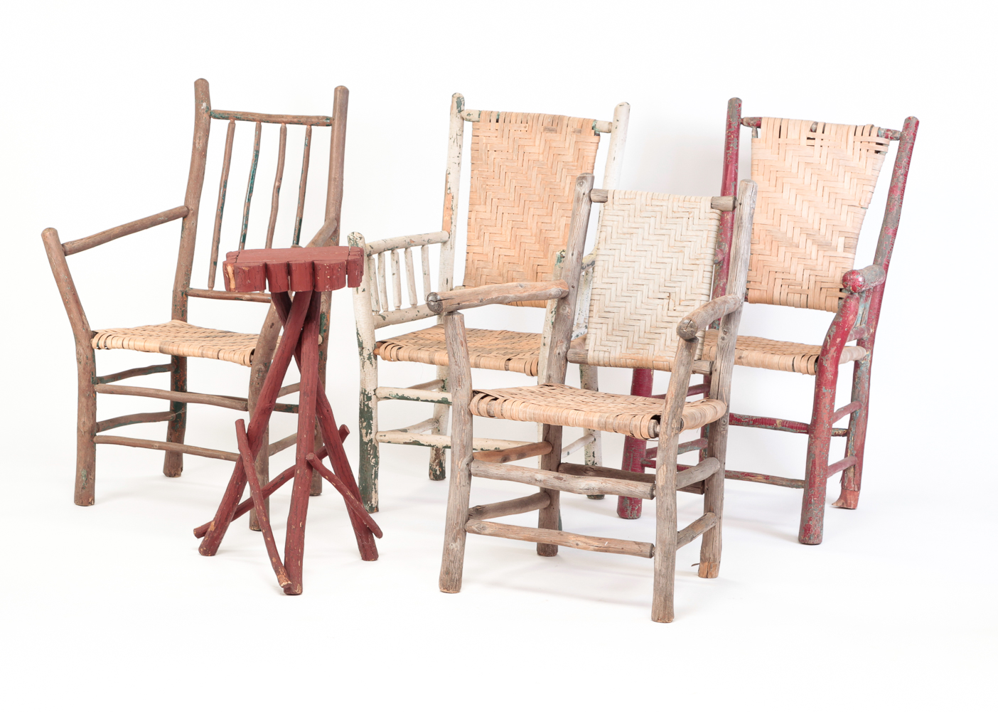 FOUR AMERICAN ADIRONDACK CHAIRS AND