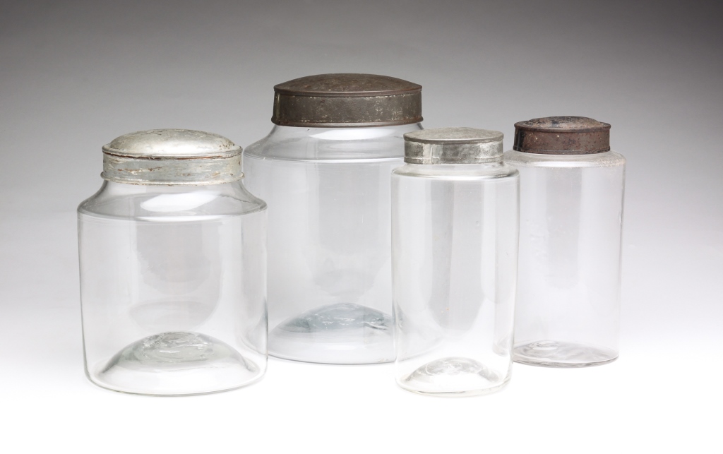 FOUR AMERICAN BLOWN GLASS