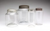 FOUR AMERICAN BLOWN GLASS CANI