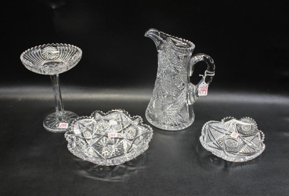 FOUR AMERICAN BRILLIANT CUT GLASS