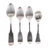 FOUR AMERICAN COIN SILVER SPOO