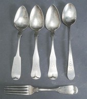 FOUR AMERICAN COIN SILVER TABL