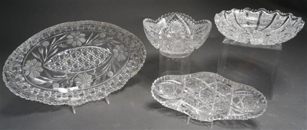 FOUR AMERICAN CUT CRYSTAL BOWLS