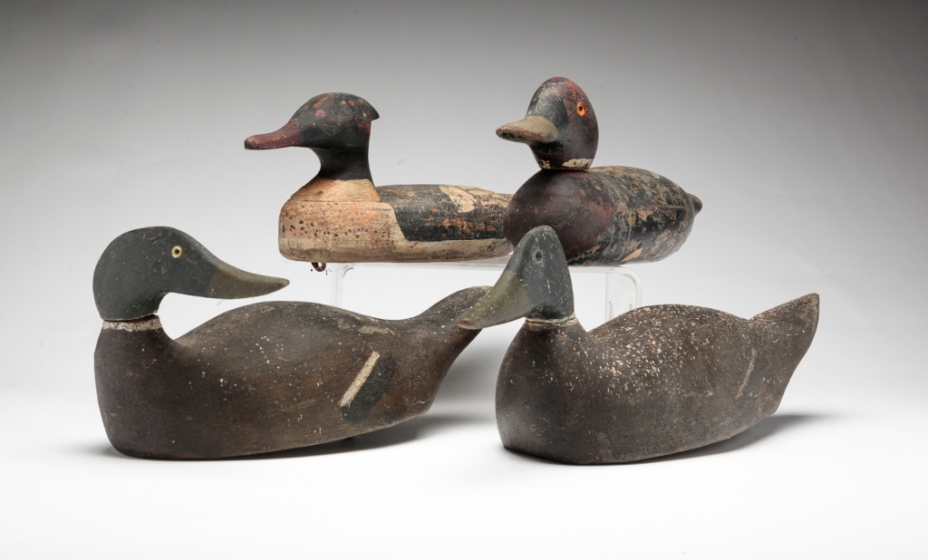 FOUR AMERICAN DECOYS. Mid 20th