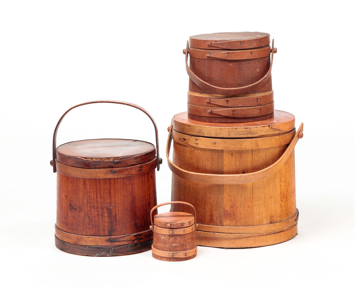 FOUR AMERICAN FIRKINS. Late 19th