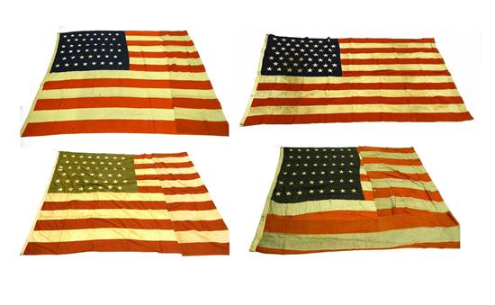 Four American flags including: