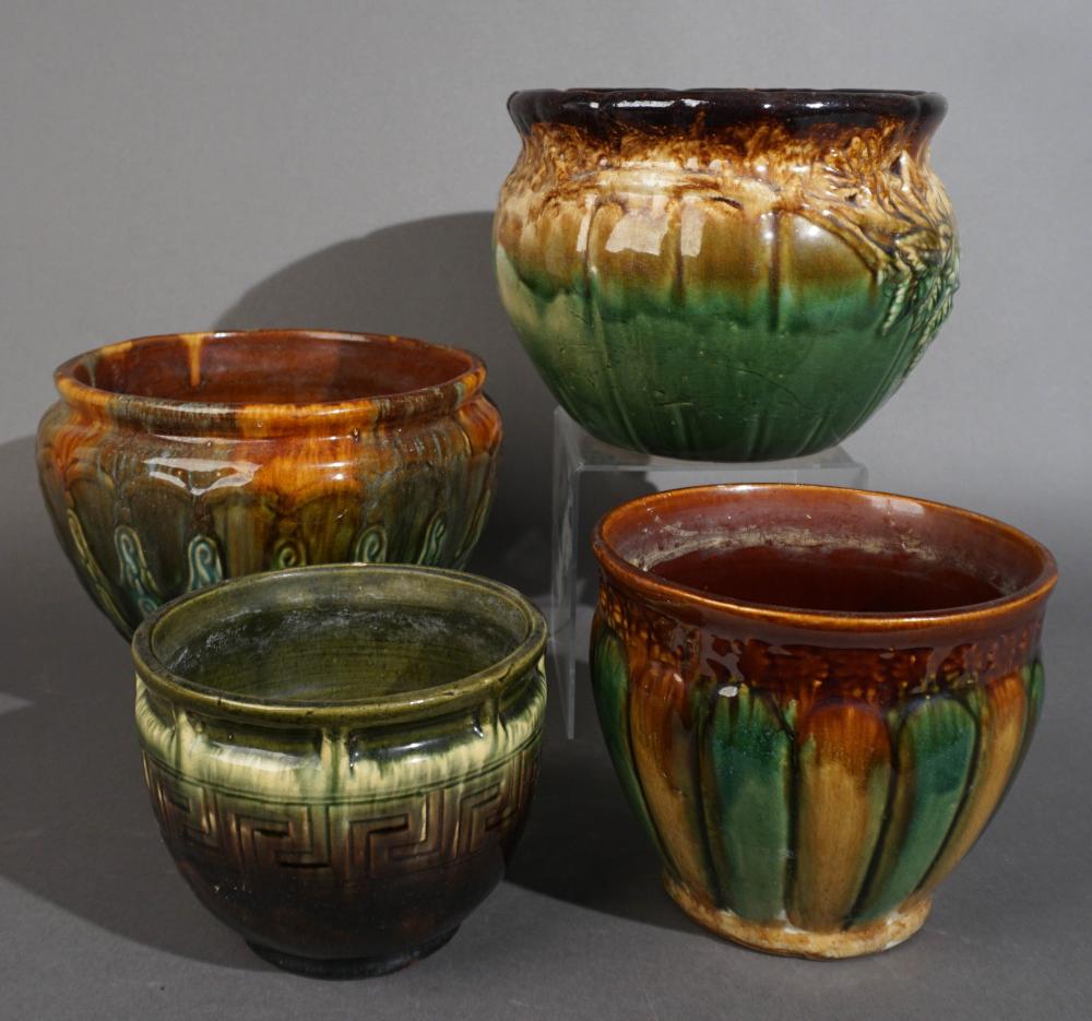 FOUR AMERICAN GLAZED POTTERY