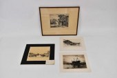 FOUR AMERICAN LANDSCAPE ETCHIN
