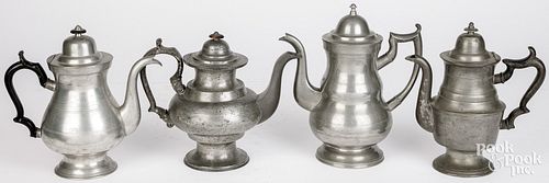 FOUR AMERICAN PEWTER