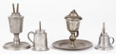 FOUR AMERICAN PEWTER WHALE OIL