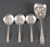 Four American repousse sterlin