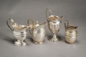 FOUR AMERICAN SILVER CREAMERS