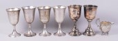 FOUR AMERICAN SILVER GOBLETS,