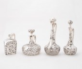FOUR AMERICAN SILVER OVERLAY E