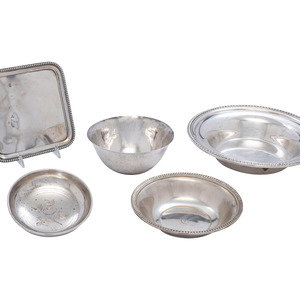 Four American Silver Serving
