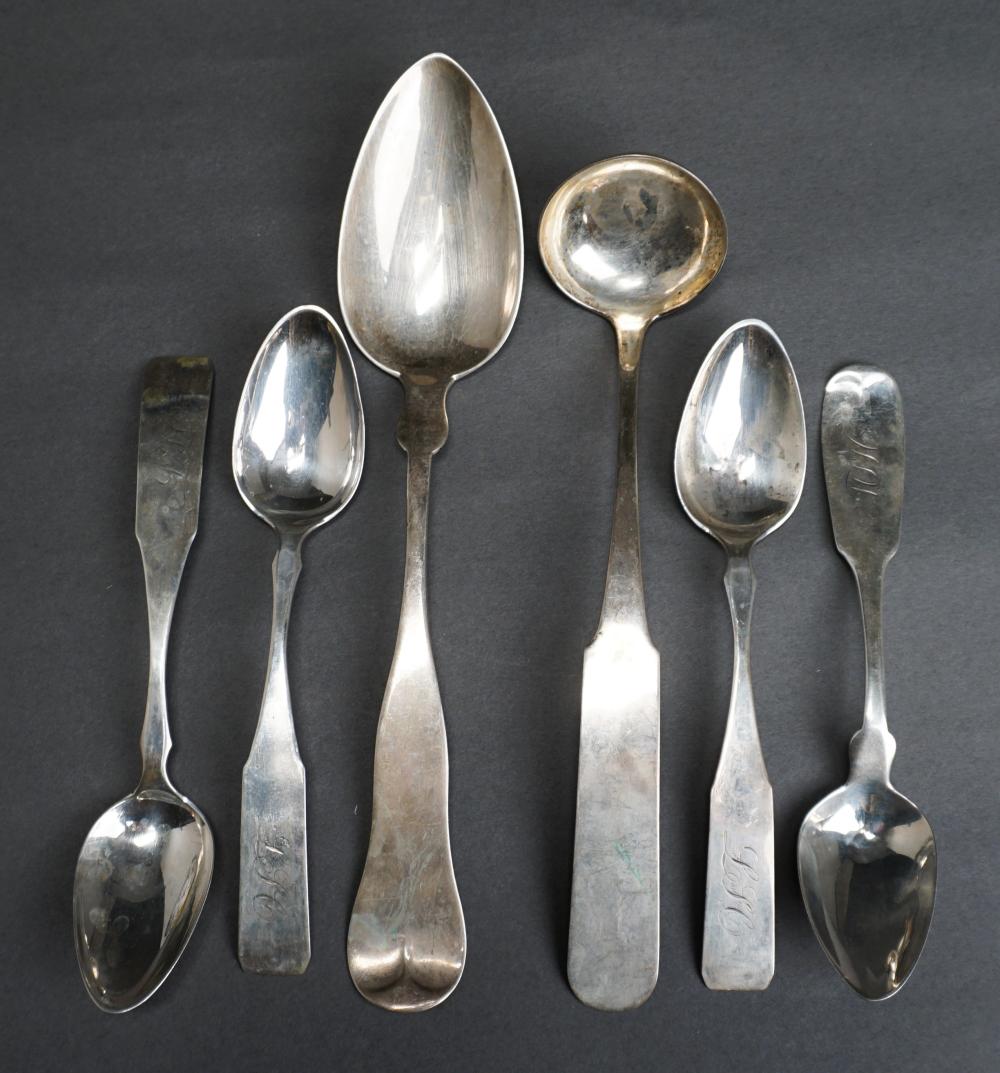 FOUR AMERICAN SILVER TEASPOONS,