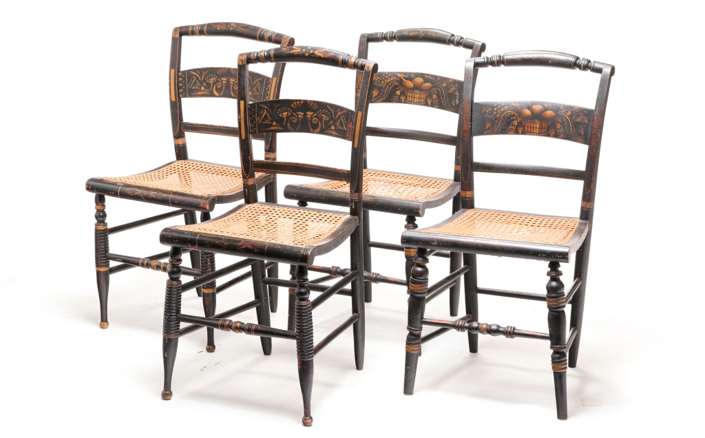 FOUR AMERICAN STENCILED SHERATON