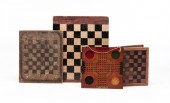 FOUR AMERICAN WOOD GAMEBOARDS.