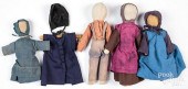 FOUR AMISH DOLLS, EARLY TO MID