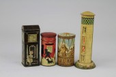 FOUR AMUSING TINS Lithographed