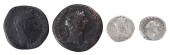 FOUR ANCIENT COINS OF ROMAN EM