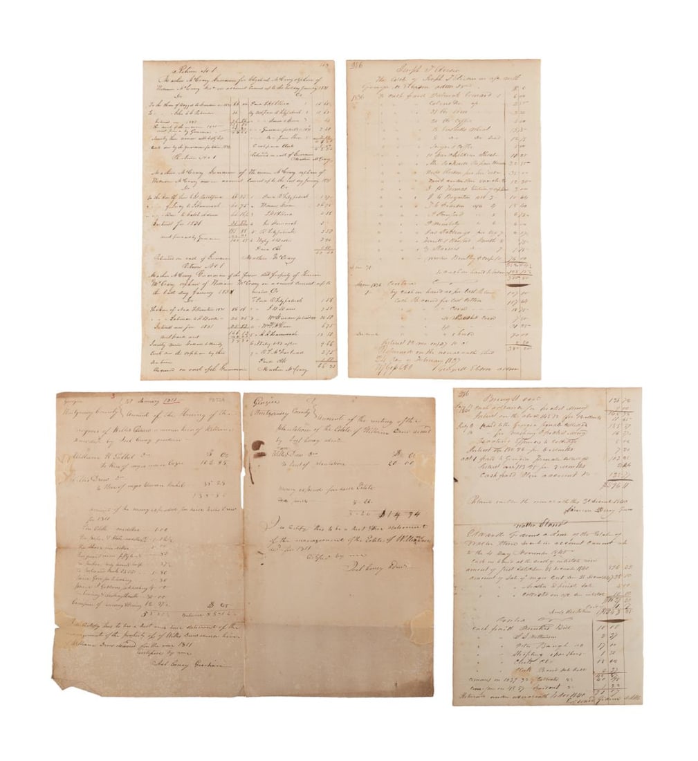 FOUR ANTEBELLUM SLAVE HIRE