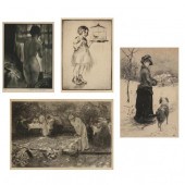 FOUR ANTIQUE AMERICAN AND CONT