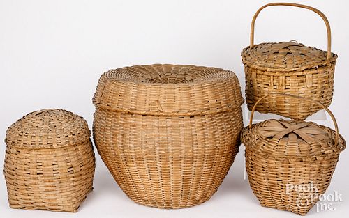 FOUR ANTIQUE BASKETSFour antique