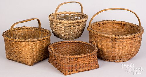 FOUR ANTIQUE BASKETSFour antique