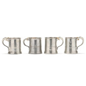 FOUR ANTIQUE CONTINENTAL PEWTE