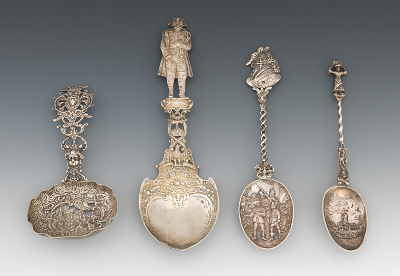 Four Antique Dutch Silver Spoons