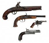 FOUR ANTIQUE EUROPEAN PISTOLSd