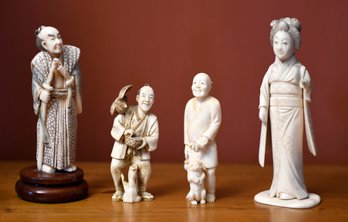 Four antique figures, including: