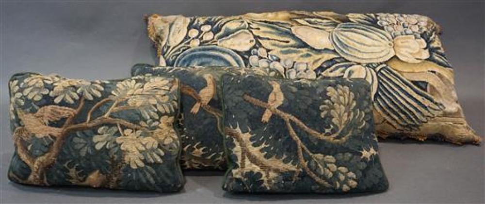 FOUR ANTIQUE FLEMISH TAPESTRY