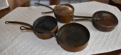 FOUR ANTIQUE FRENCH COPPER SAU