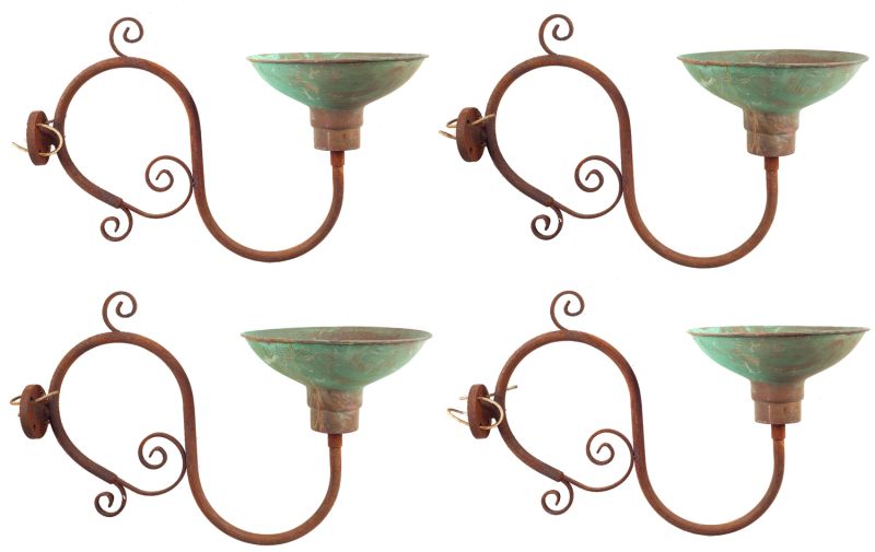 Four Antique French Electric Street