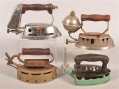 FOUR ANTIQUE GAS FLAT IRONS.Fo
