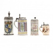 FOUR ANTIQUE GERMAN FAIENCE ST