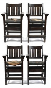 FOUR ANTIQUE GUSTAV STICKLEY B