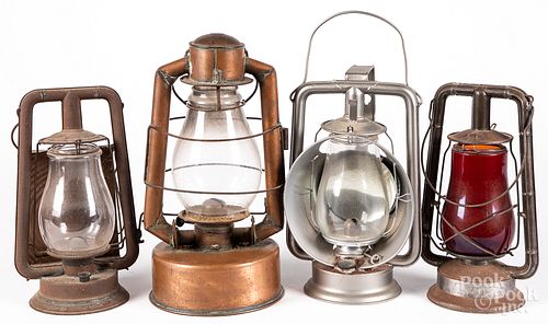 FOUR ANTIQUE LANTERNSFour antique