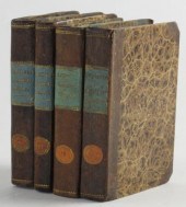 Four Antique Leather Bound Ger