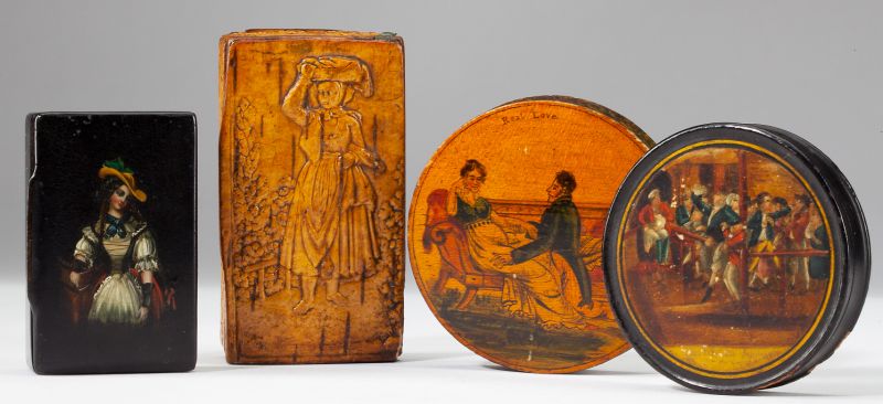 Four Antique Miniature BoxesEnglish