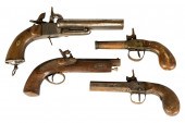 FOUR ANTIQUE PISTOLSFour Antiq