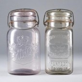 FOUR ANTIQUE PRESERVE JARS - C