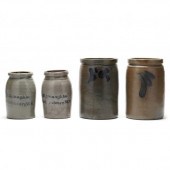 FOUR ANTIQUE SALT GLAZED STORA