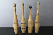 FOUR ANTIQUE SPALDING JUGGLING